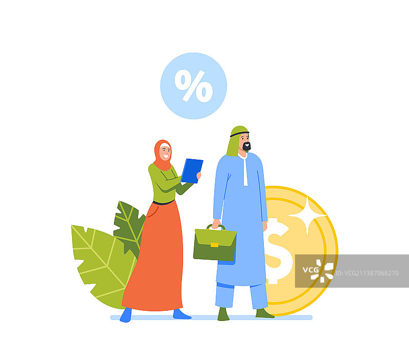 沙特阿拉伯男女商人图片素材