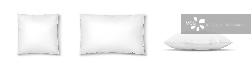 逼真白色方形舒适枕头图片素材