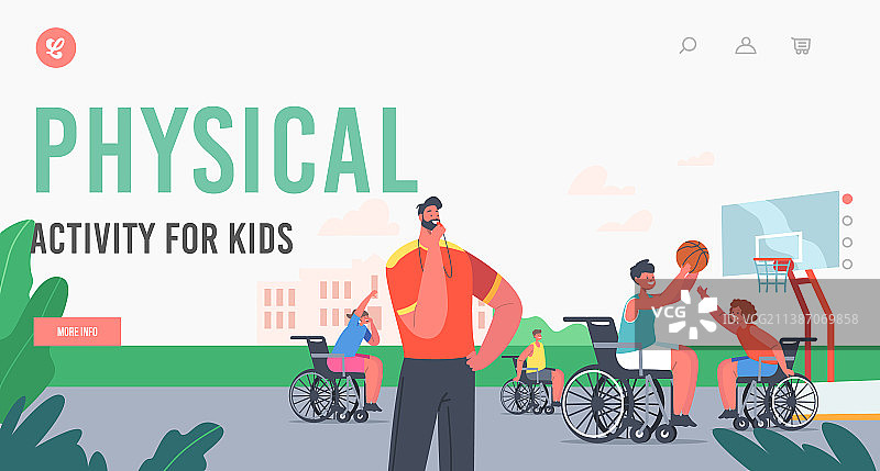 儿童体育活动引导页模板图片素材