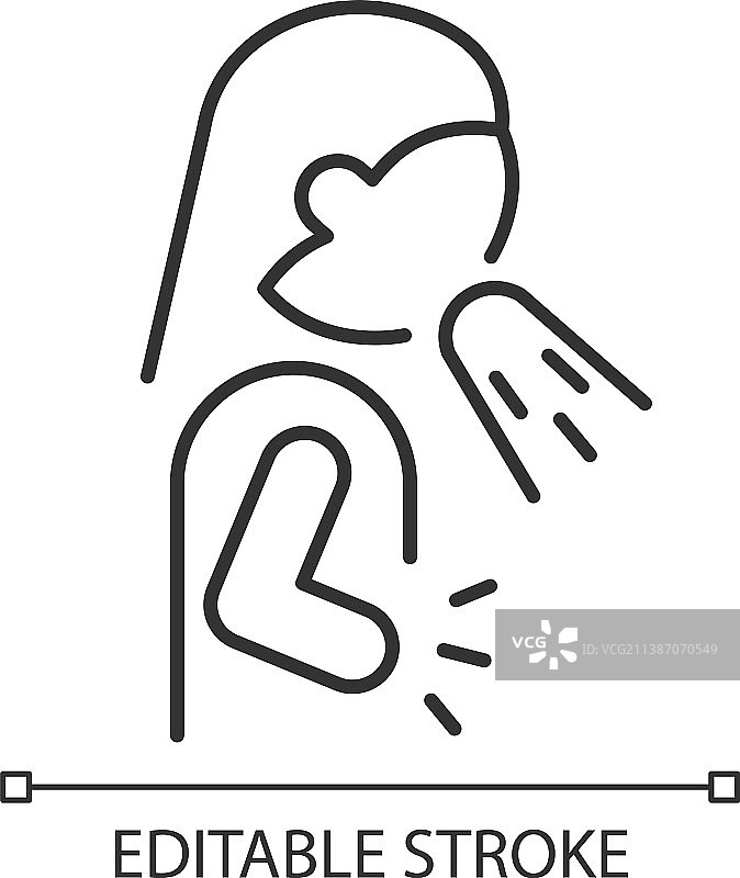 恶心呕吐线性图标图片素材