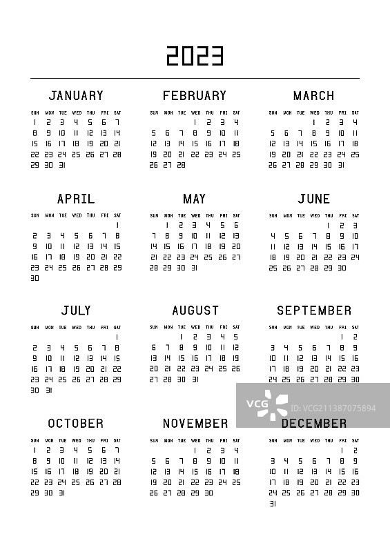 2023年日历图片素材