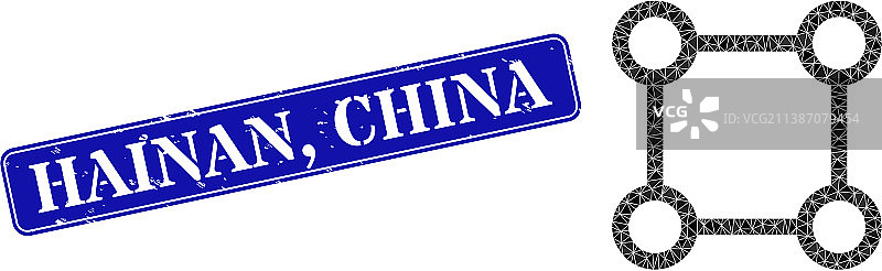 带有正方形网格的中国海南印章图片素材