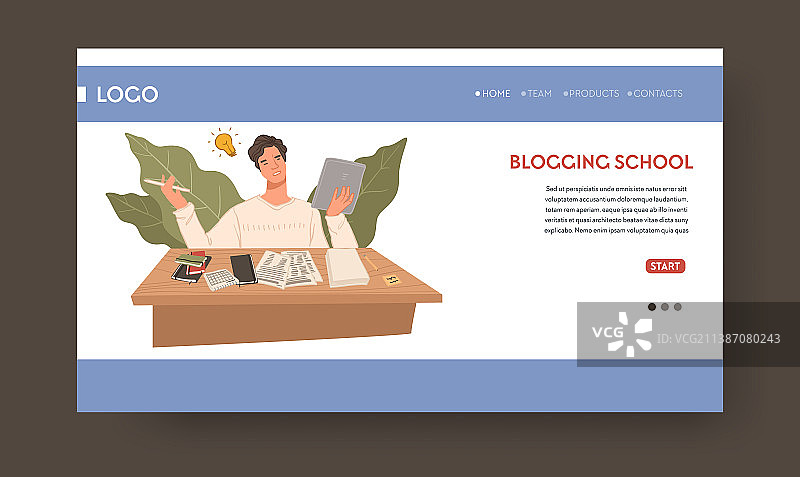 关于博客和网络写作的学校教学图片素材