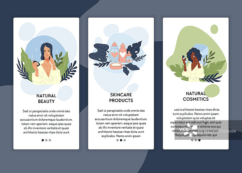 呵护面部肌肤的有机化妆品图片素材