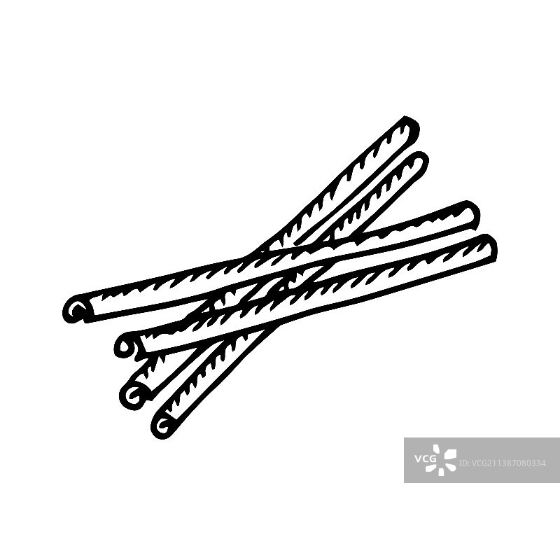 白色背景上的香 Cinnamon 肉桂涂鸦图片素材