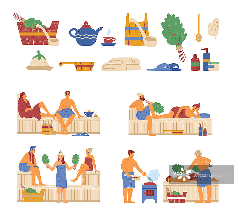 人们在炎热中放松图片素材