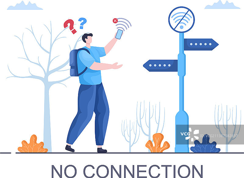 无线连接丢失或电缆断开图片素材
