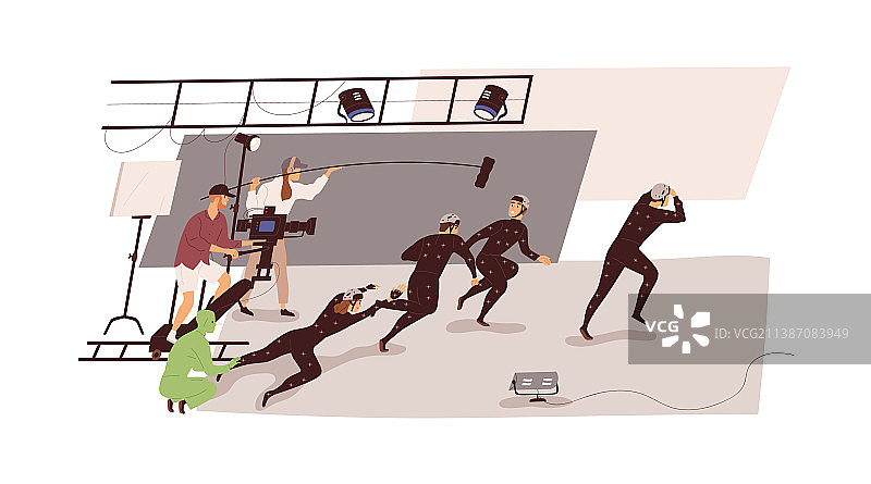 电影拍摄幕后花絮与摄影师助理图片素材