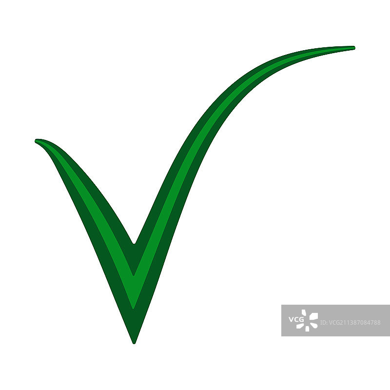 双绿色对勾批准确认标记图片素材