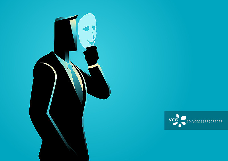 两位戴口罩的商人互相交谈图片素材