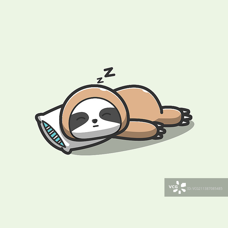 睡在枕头上的树懒图片素材