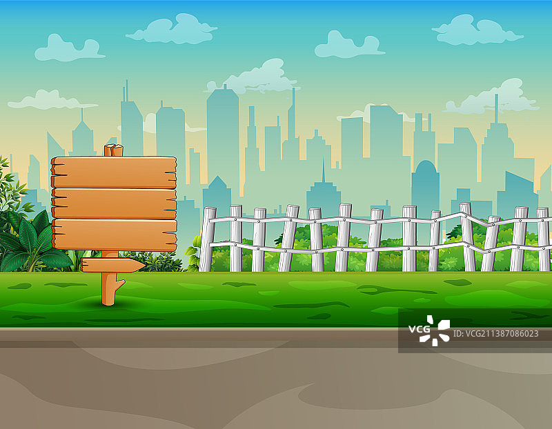 路上的空白木制标志牌图片素材