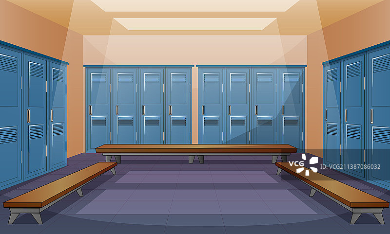 带储物柜背景的运动更衣室图片素材