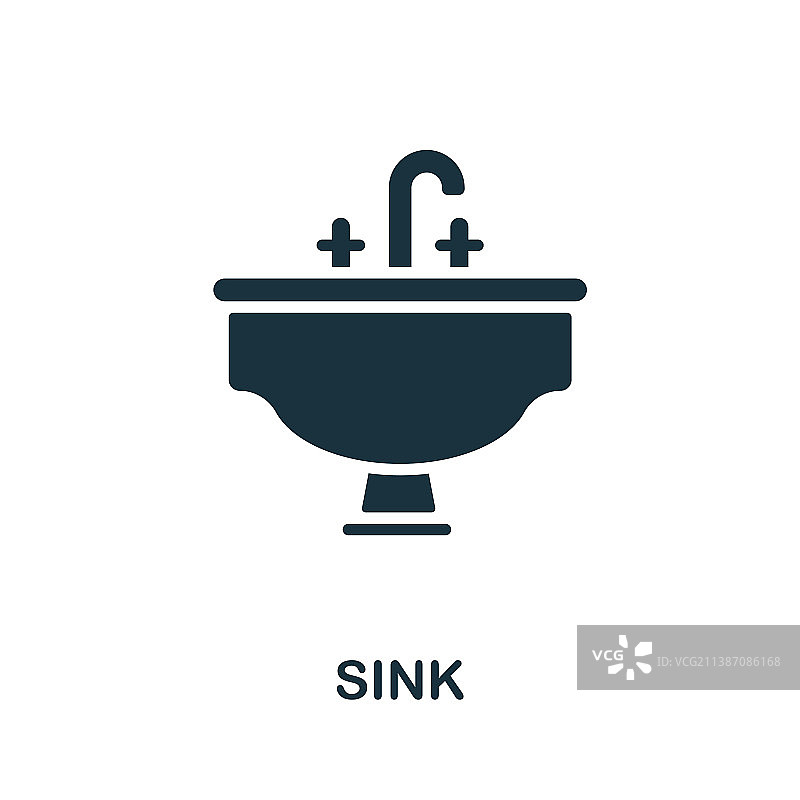 浴室洗手池单色图标图片素材