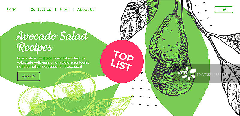 最佳牛油果沙拉食谱图片素材