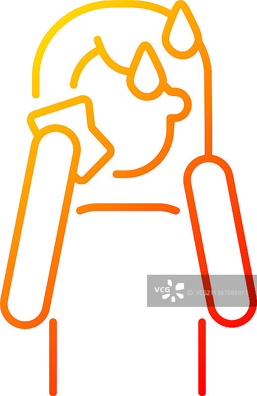 潮热盗汗渐变线性图标图片素材