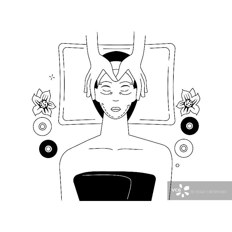 面部按摩抽象概念图片素材