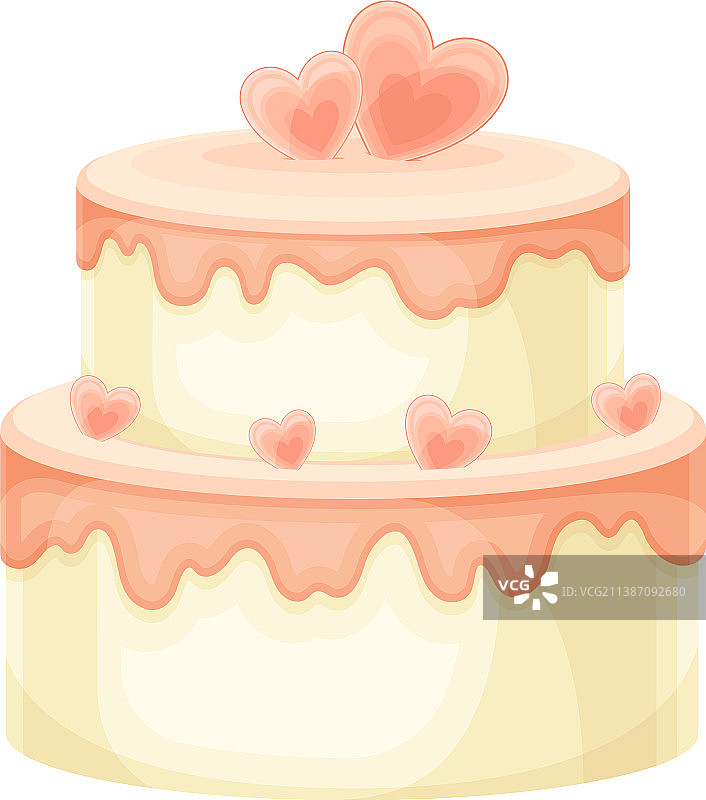 婚礼蛋糕和心形装饰甜点图片素材