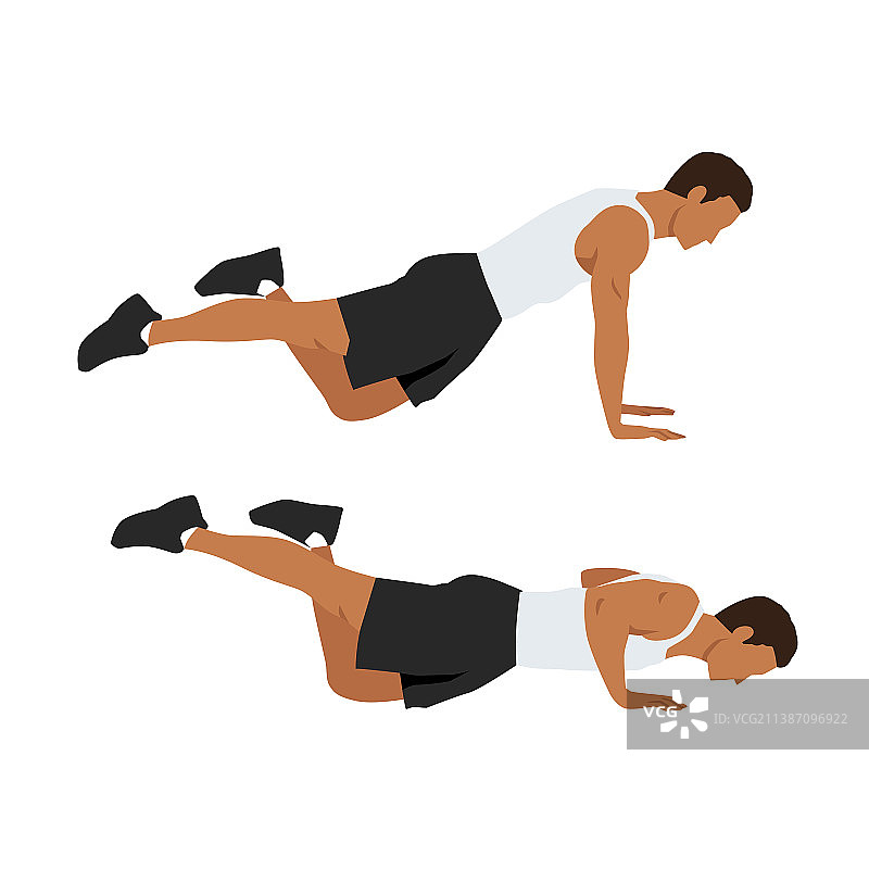 改良跪姿俯卧撑运动图片素材