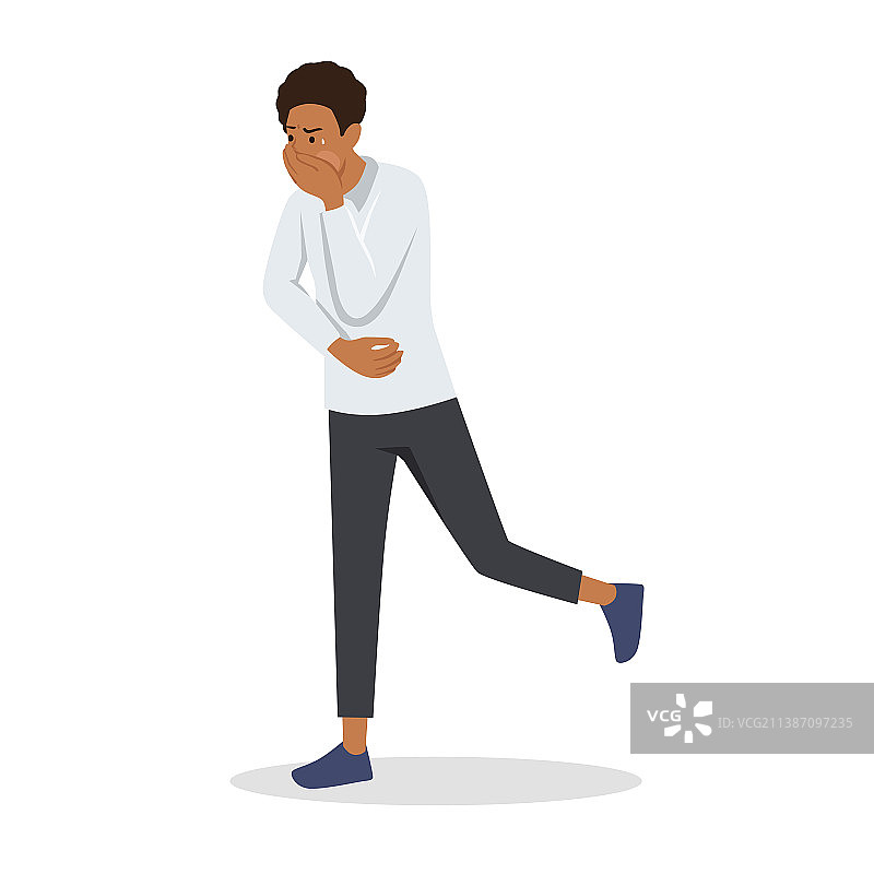 男人跑向厕所图片素材