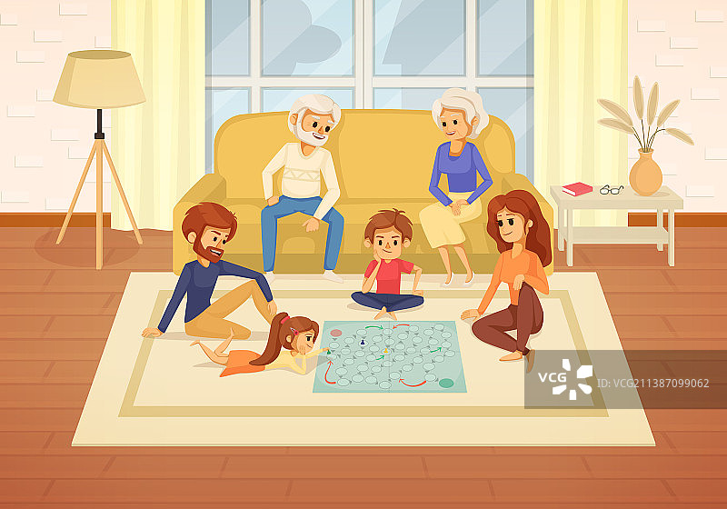 家庭假日卡通组合图片素材