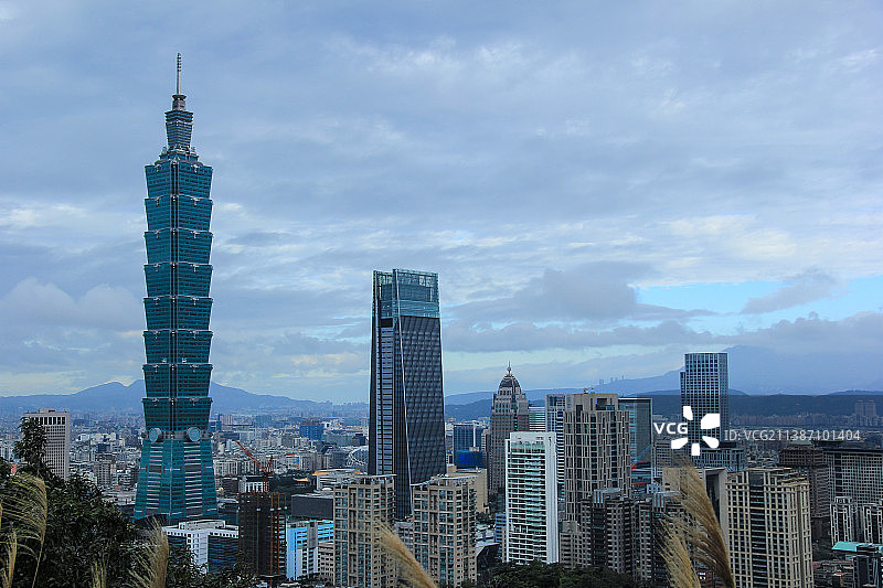 台北天际线图片素材