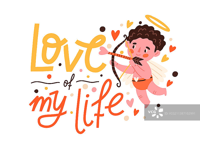 丘比特天使字母组合图片素材