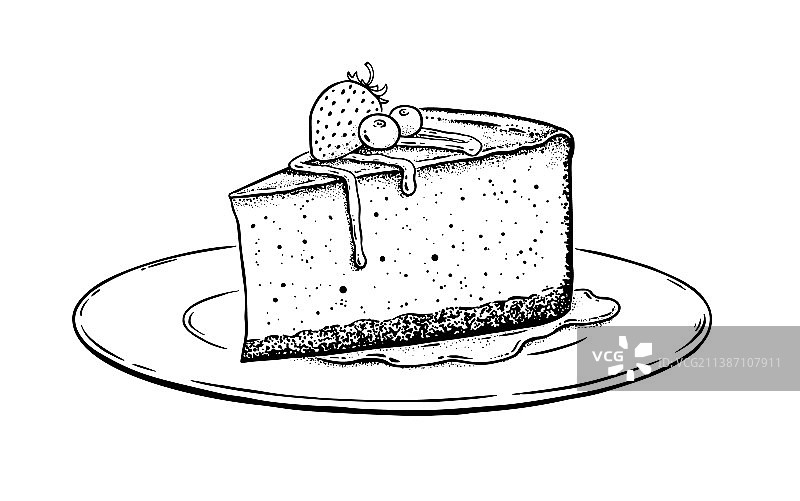 盘子里的芝士蛋糕图片素材