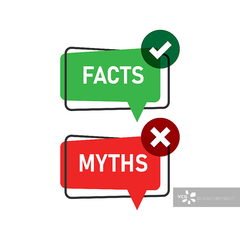 真假图标扁平风格图片素材