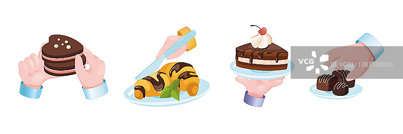 甜点图形概念双手图片素材