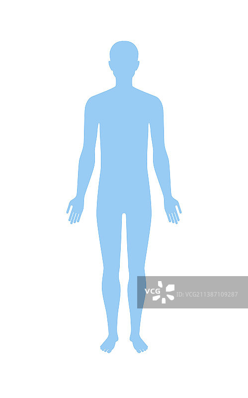 站立的人体剪影正面图图片素材
