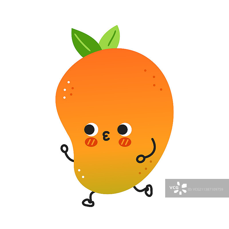 手绘慢跑芒果图片素材