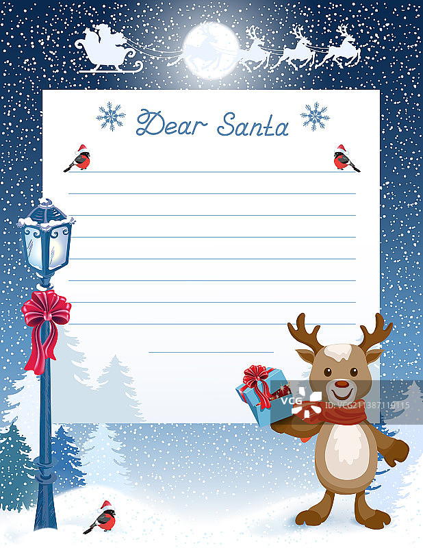 写给圣诞老人的信和愿望清单图片素材