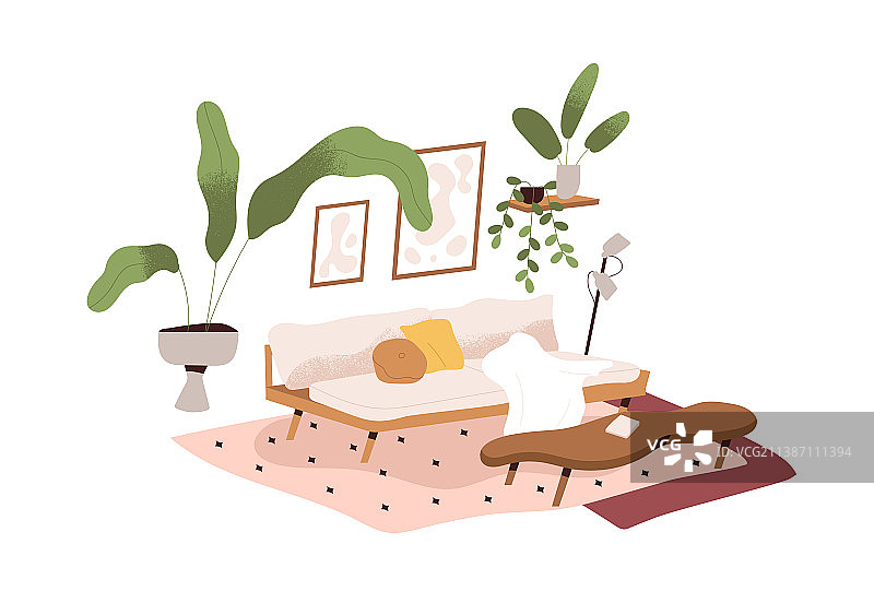 现代住宅室内设计温馨客厅图片素材