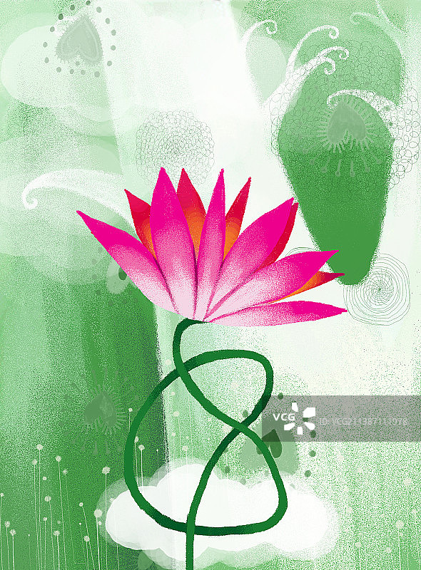 树林里盛开的荷花图片素材