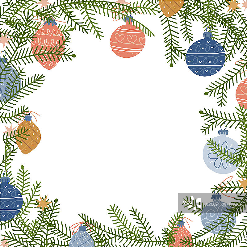 杉木森林爪装饰方形框架图片素材