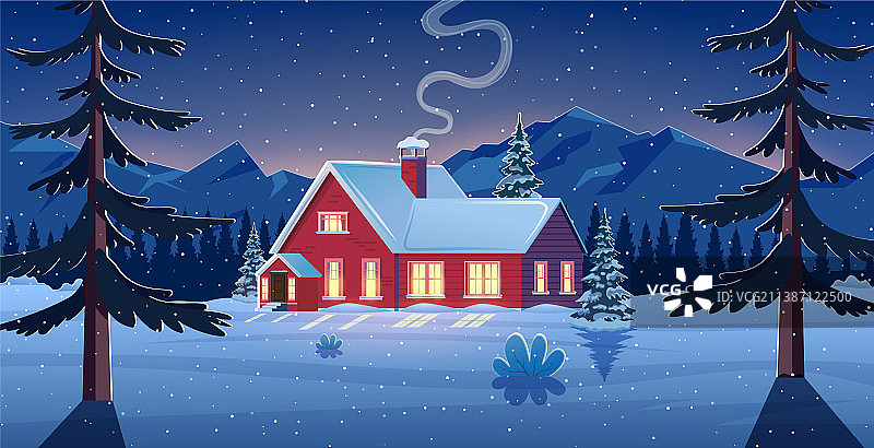 冬季雪景房屋景观图片素材