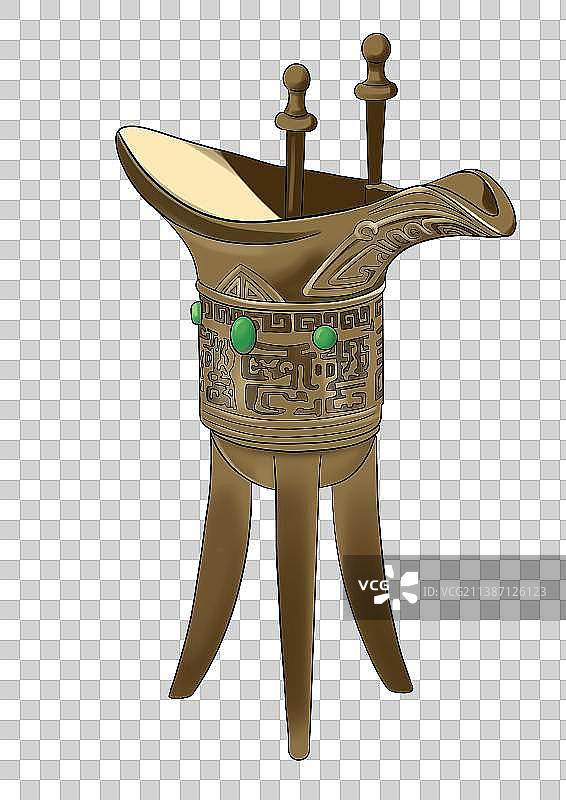 古代喝酒器皿 爵图片素材