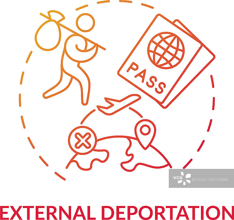 红色渐变遣返概念图标图片素材