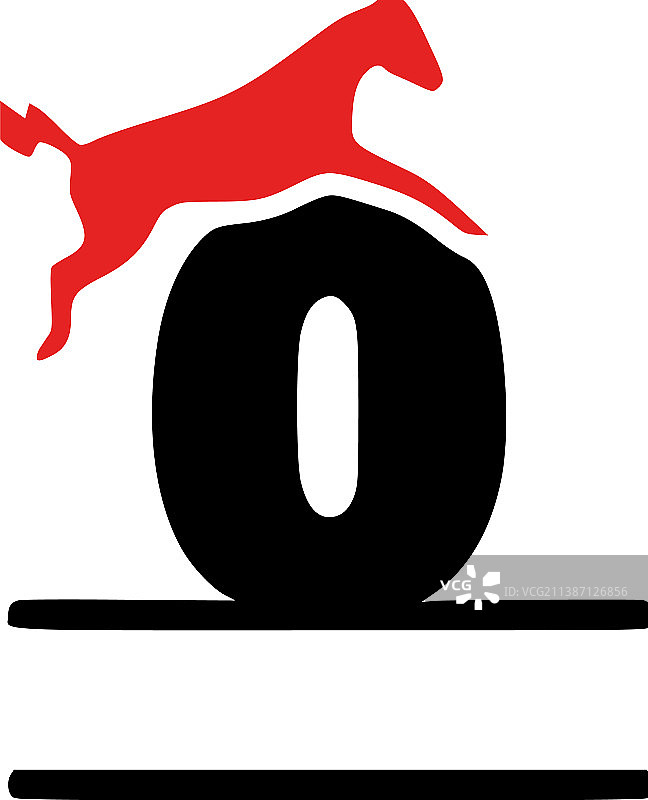 数字0和马个性化字母组合图片素材