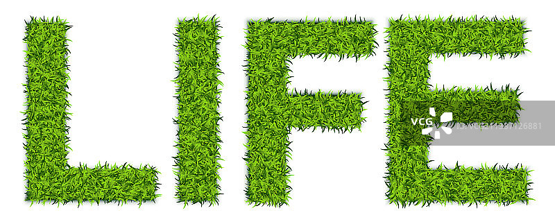 绿色人造草皮字母文字图片素材