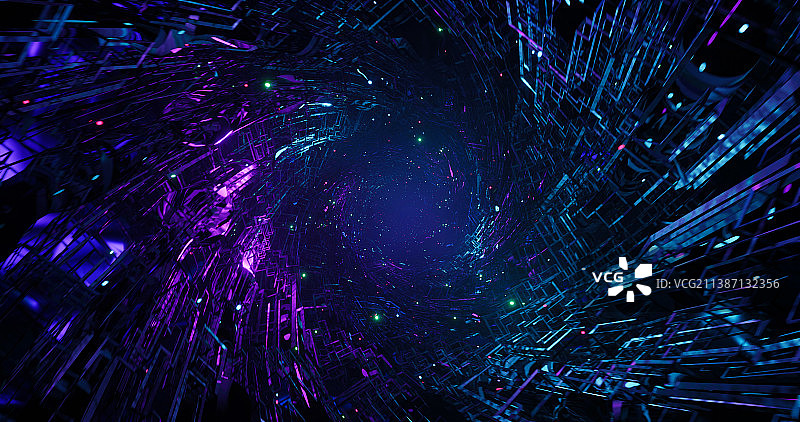 3D发光金属螺旋抽象风格背景图片素材