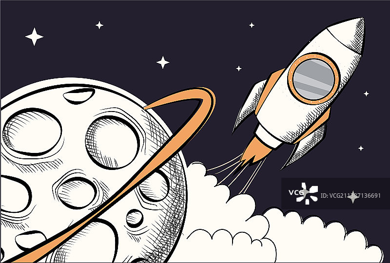 火箭和行星图片素材