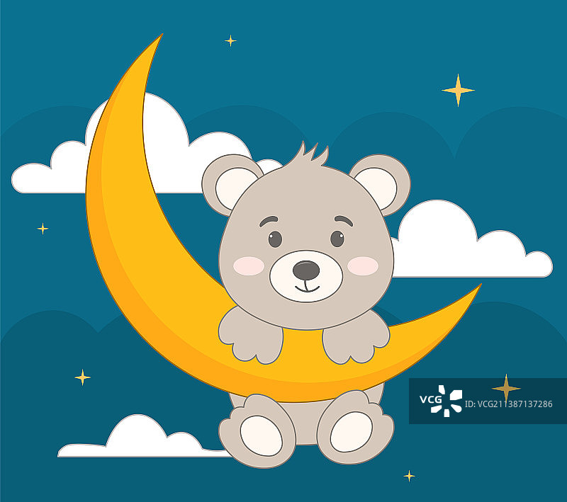 与月亮同在的熊图片素材