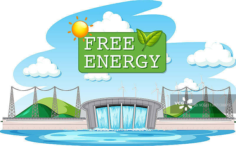 水电站利用免费能源发电图片素材