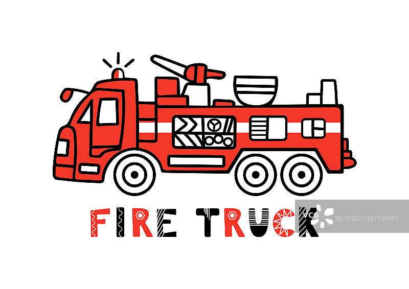 消防车紧急救援儿童图片素材