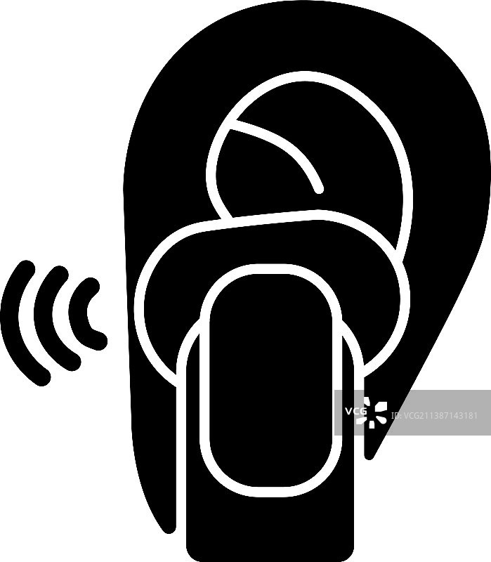 无线入耳式耳机黑色标志图标图片素材