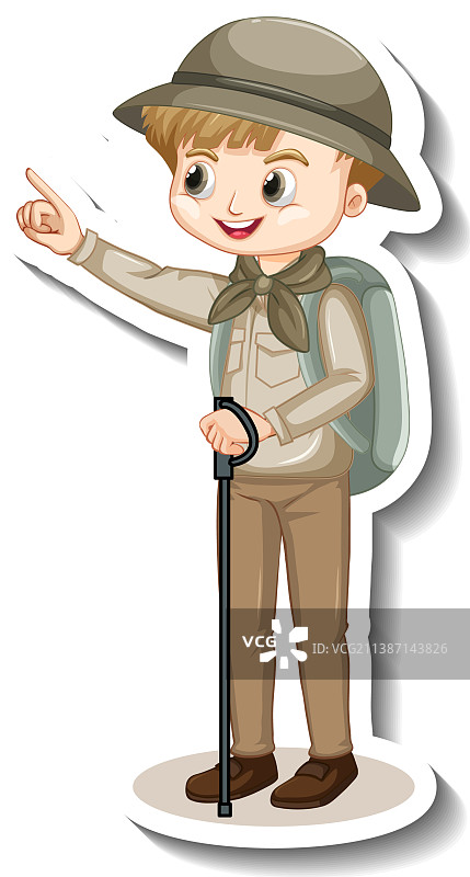 男孩卡通人物贴纸模板图片素材