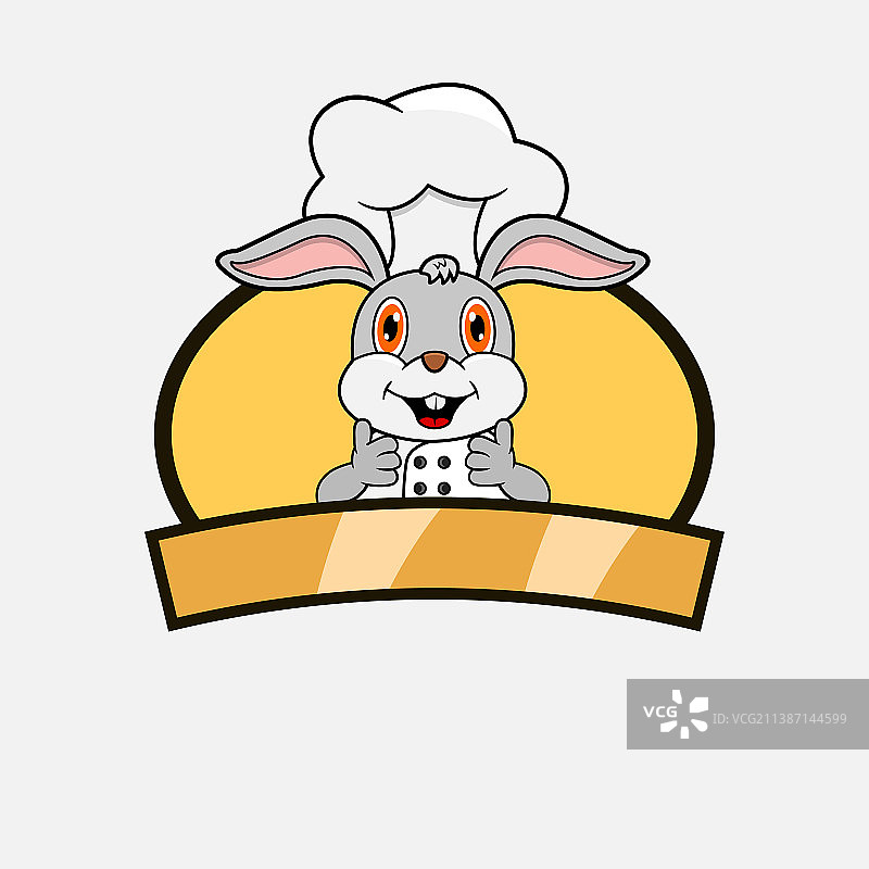 可爱的兔子厨师和烹饪主题吉祥物图片素材
