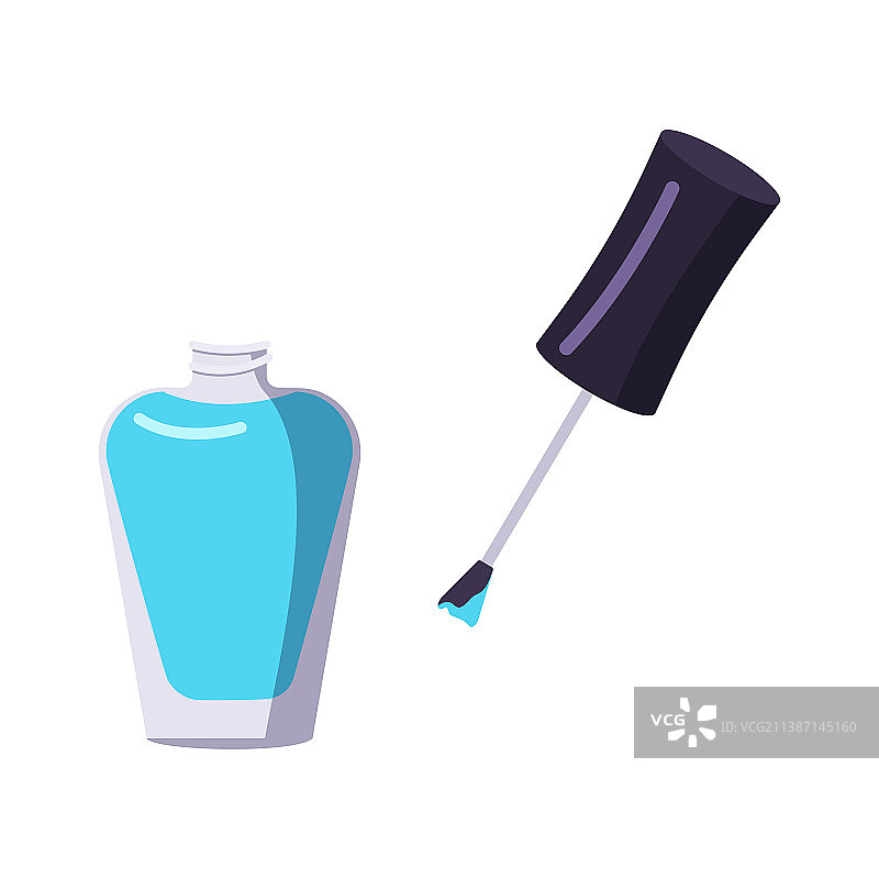 指甲油瓶与美甲工具图片素材